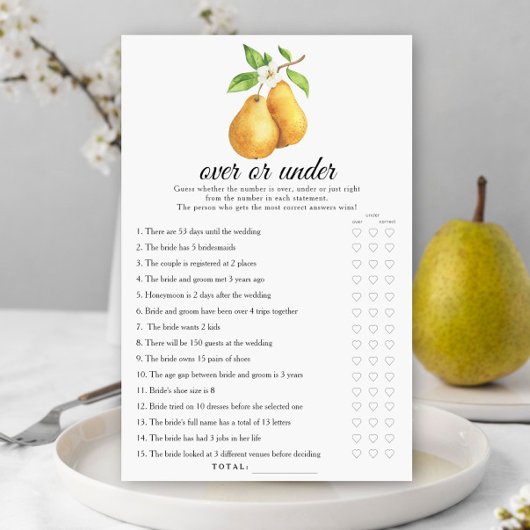 水色の梨のブライダルシャワーオーバーまたはゲーム中