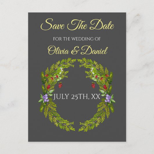 水色の森の果実と結婚キノコの水 ポストカード (正面)