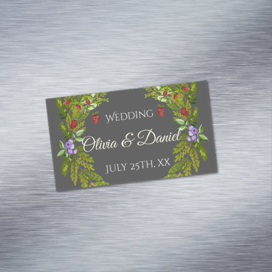 水色の森の果実と結婚キノコの水 マグネット名刺 (インサイチュ)