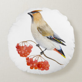 水色の森の鳥の放浪 ラウンドクッション