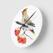 水色の森の鳥の放浪 ラウンド壁時計 (傾斜)