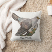 水色の森林鳥 クッション (ブランケット)