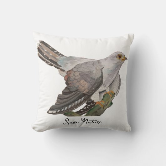 水色の森林鳥 クッション (正面)