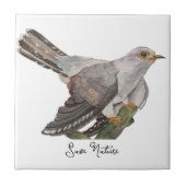 水色の森林鳥 タイル (正面)