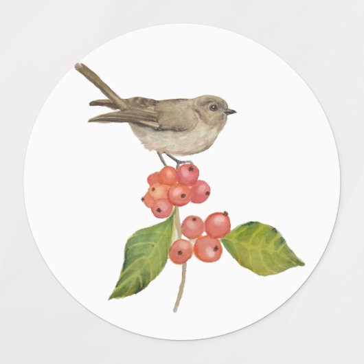 水色の森林鳥 ラベル (デザイン2)