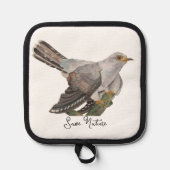 水色の森林鳥 鍋敷き (正面)