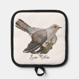 水色の森林鳥 鍋敷き