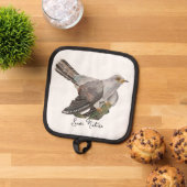 水色の森林鳥 鍋敷き (トップダウン)