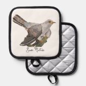 水色の森林鳥 鍋敷き (正面/裏面)