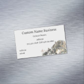 水色の母または父ウルフと子牛 マグネット名刺 (インサイチュ)