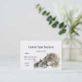 水色の母または父ウルフと子牛 名刺 (スタンド正面)