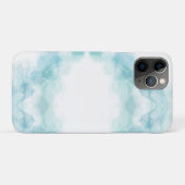 水色の水彩画が施されたホワイトフォンケース Case-Mate iPhoneケース (裏面(横))