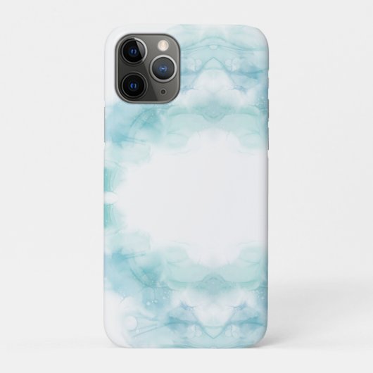 水色の水彩画が施されたホワイトフォンケース Case-Mate iPhoneケース (裏)