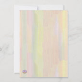 水色の洗数々の色カップ赤ちゃんシャワーティー 招待状 (裏面)