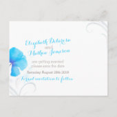 水色の洗絵を描い青で日付カードを保存 案内ポストカード (裏面)