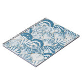 水色の海の貝日本波シームレスなパターン ノートブック (左側)