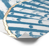 水色の海の貝日本波シームレスなパターン ポスター (角)