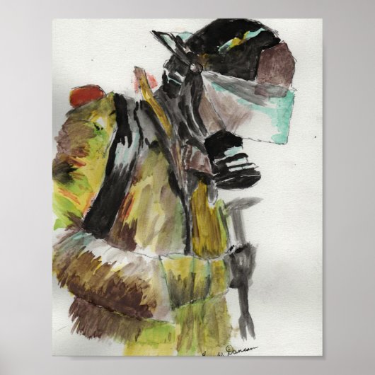 水色の消防士 ポスター (正面)