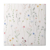 水色の淡いピンクの草原 タイル (正面)