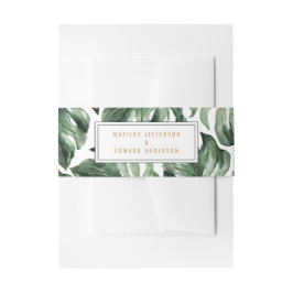 水色の熱帯のヤシ結婚の葉 招待状ベリーバンド