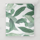 水色の熱帯の緑の結婚葉 プレイスカード (内部開封)