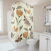 水色の牡丹ポピー、抽象芸術の花のパターン。 シャワーカーテン (インサイチュ)