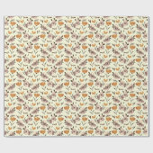 水色の牡丹ポピー、抽象芸術の花のパターン。 ラッピングペーパー (フラット)