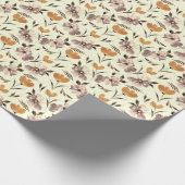 水色の牡丹ポピー、抽象芸術の花のパターン。 ラッピングペーパー (角)