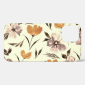 水色の牡丹ポピー、抽象芸術の花のパターン。 Case-Mate iPhoneケース (裏面 (横))