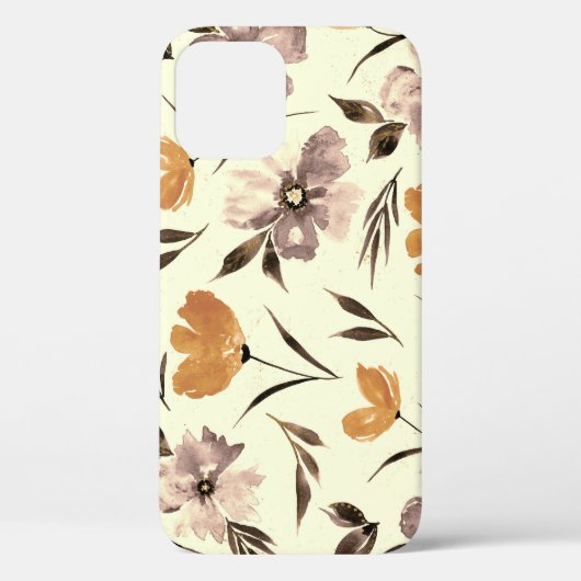 水色の牡丹ポピー、抽象芸術の花のパターン。 Case-Mate iPhoneケース (裏面)