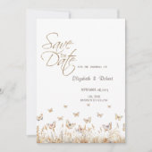 水色の牧草地の蝶の日付を保存 セーブザデート (正面)