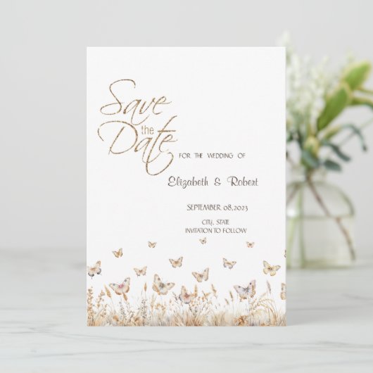 水色の牧草地の蝶の日付を保存 セーブザデート (スタンド正面)