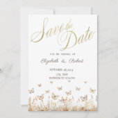 水色の牧草地の蝶の日付を保存 セーブザデート (正面)