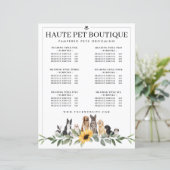 水色の犬がペットケアサービス価格を生成 (スタンド正面)