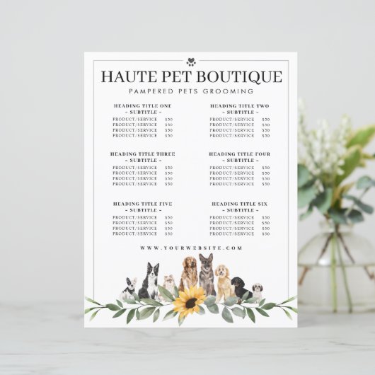 水色の犬がペットケアサービス価格を生成 (スタンド正面)