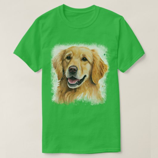 水色の犬ゴールデンレトリバー優しいすべての犬のために Tシャツ (デザイン正面)