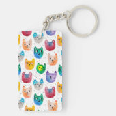 水色の猫や友人 キーホルダー (裏面)