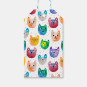 水色の猫や友人 ギフトタグ (正面)