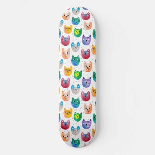 水色の猫や友人 スケートボード (正面)
