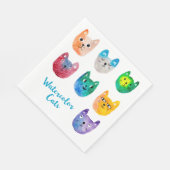 水色の猫や友人 スタンダードランチョンナプキン (角)