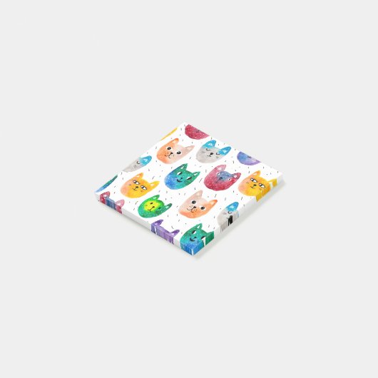 水色の猫や友人 ポストイット (アングル)