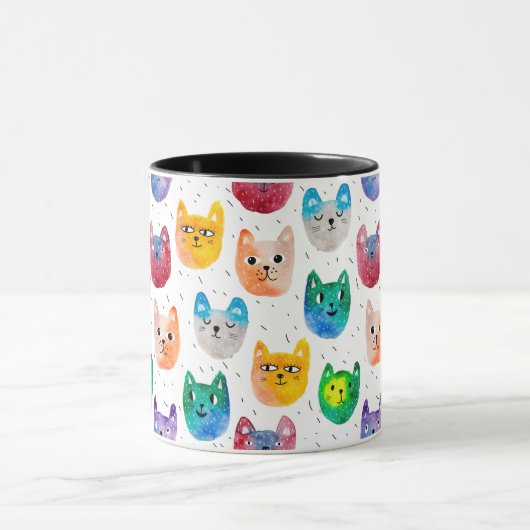 水色の猫や友人 マグカップ (中央)