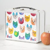 水色の猫や友人 メタルランチボックス (インサイチュ)