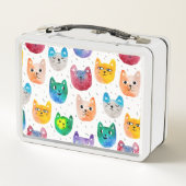 水色の猫や友人 メタルランチボックス (裏面)