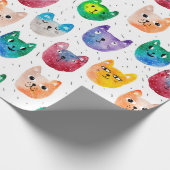 水色の猫や友人 ラッピングペーパー (角)