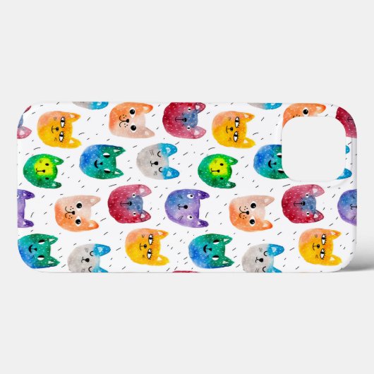 水色の猫や友人 Case-Mate iPhoneケース (裏面 (横))