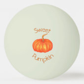 水色の甘いオレンジ色のカボチャピンポンボール 卓球ボール (正面)