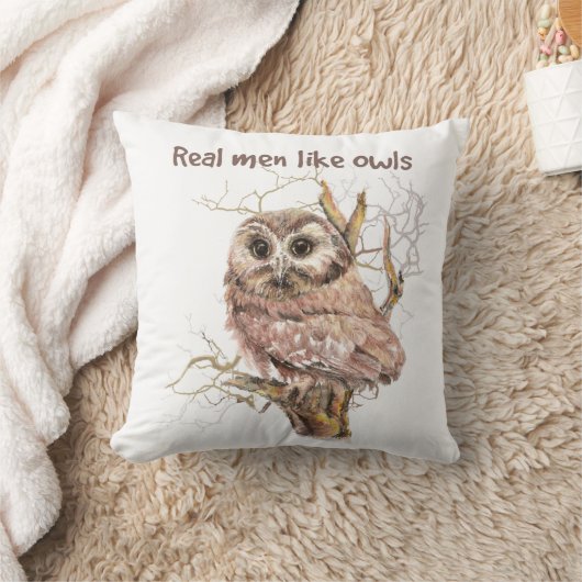 水色の男実在のフクロウムユーモアの鳥の引用文 クッション (ブランケット)