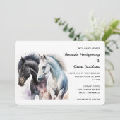 水色の白黒ウマのペア 招待状 (スタンド正面)