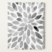 水色の白黒ブラシストローク プランナー手帳 (裏面)